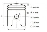 Set Piston 4T GX35 40mm, pentru Motocoasă