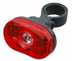 Stop bicicleta Tent cu 3 LED-uri rosii, LED central 0.5W, 2 functii, prindere tija sa 25.4–31.8 mm