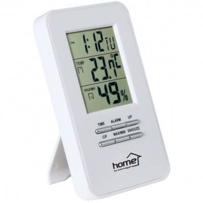 Termometru si Higrometru Digital HC 13 cu Afisaj Temperatura si Umiditate, Ceas cu Alarma, Format 12/24h, Montaj pe Perete sau Masa