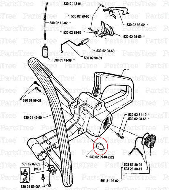 Tampon cauciuc Husqvarna 136, 137, 141,142 model 1