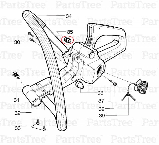 Tampon cauciuc Husqvarna 136, 137, 141,142 model 2