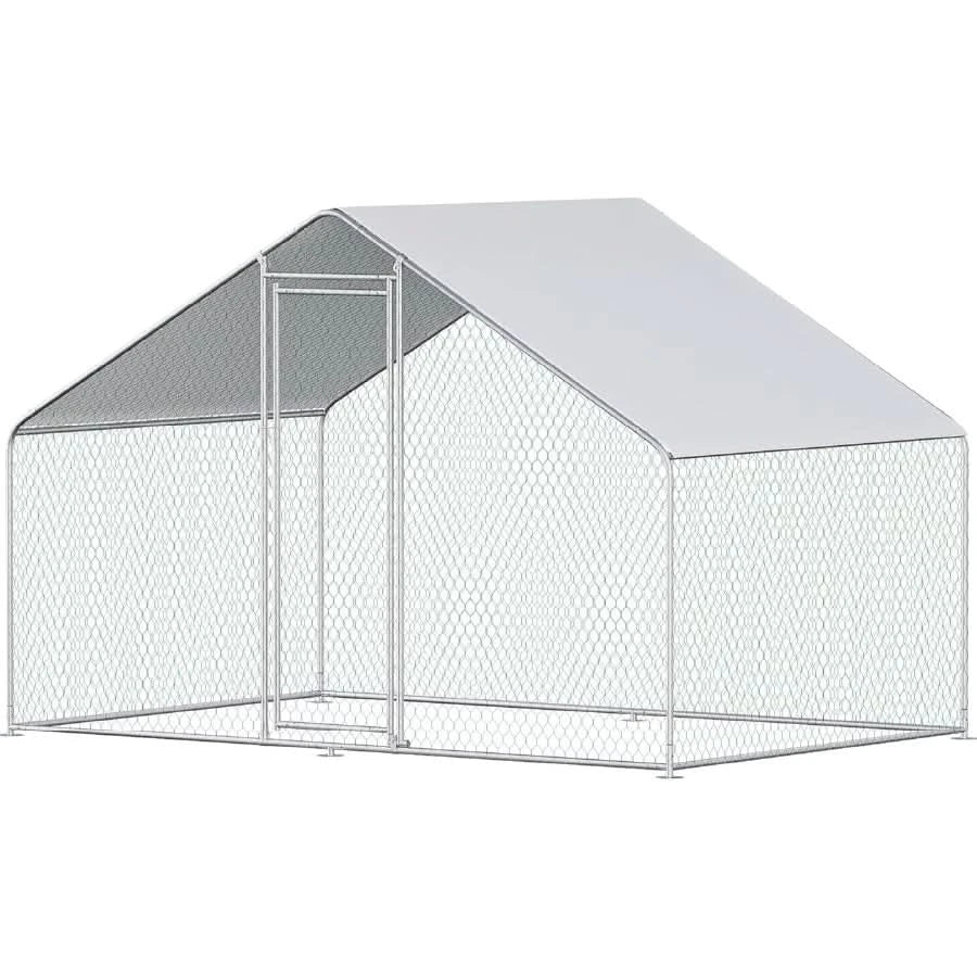 Cotet pasari 3x2x1.95 m, otel galvanizat, plasa zincata si prelata impermeabila