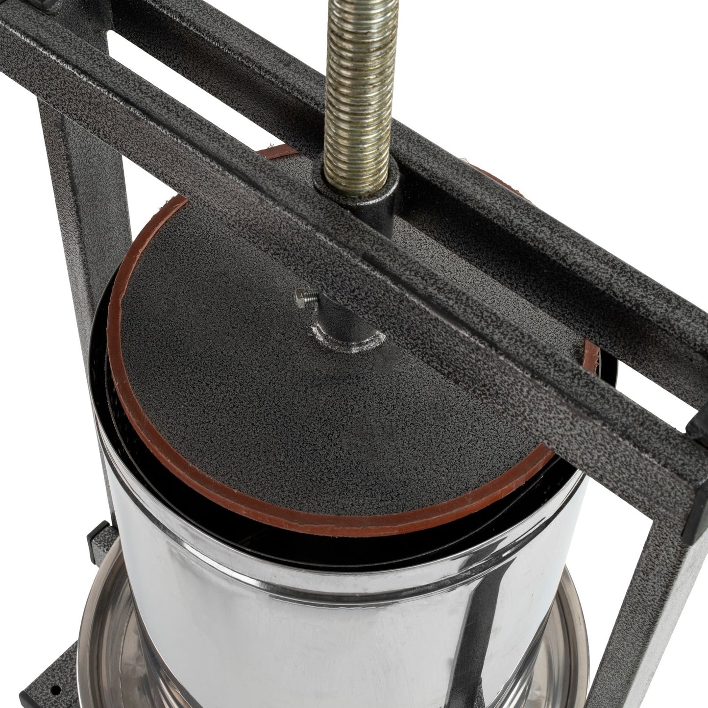 Teasc inox Vilen 20L cu ax filetat, tava scurgere si sac tescovina, pentru struguri si fructe