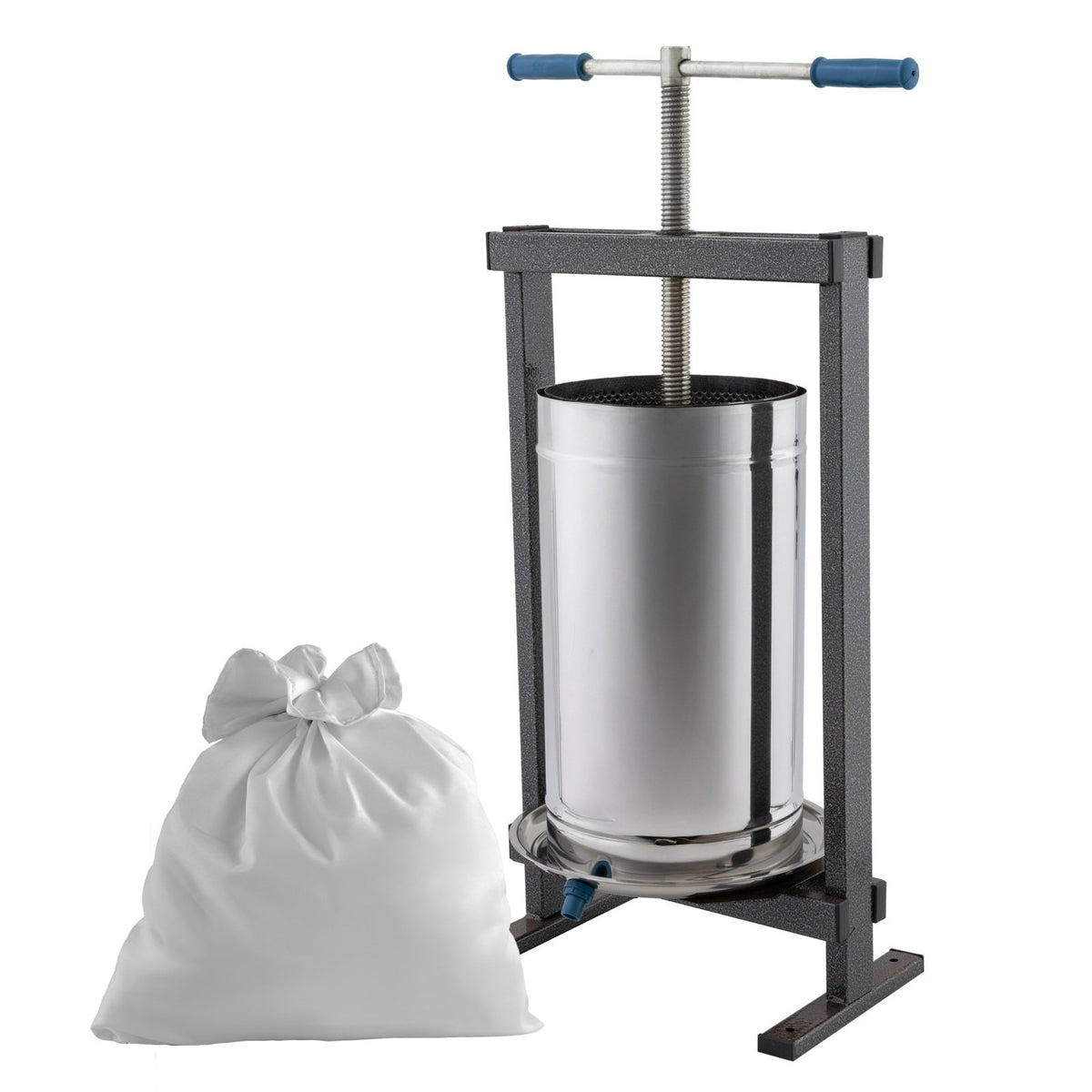 Teasc manual inox Vilen 25L cu sac tescovina, 600x400x280 mm, pentru struguri si fructe moi