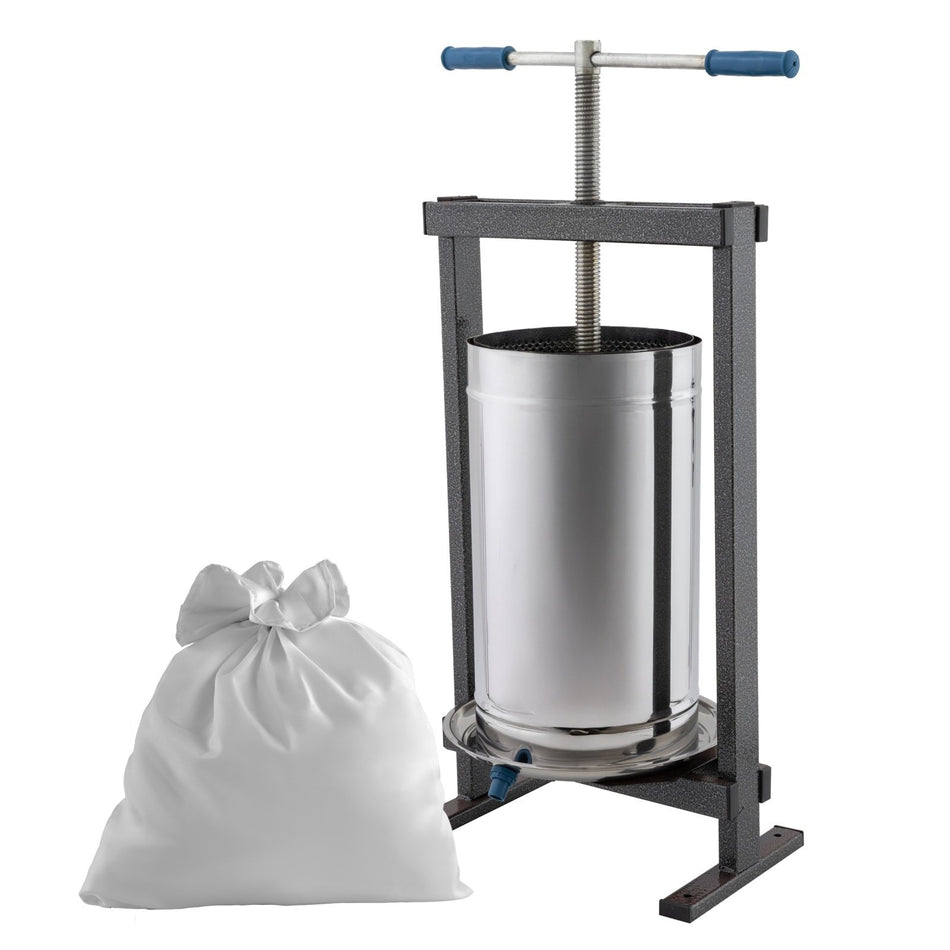 Teasc struguri inox VILEN 25L, manual, cu sac pentru tescovina, compact si rezistent