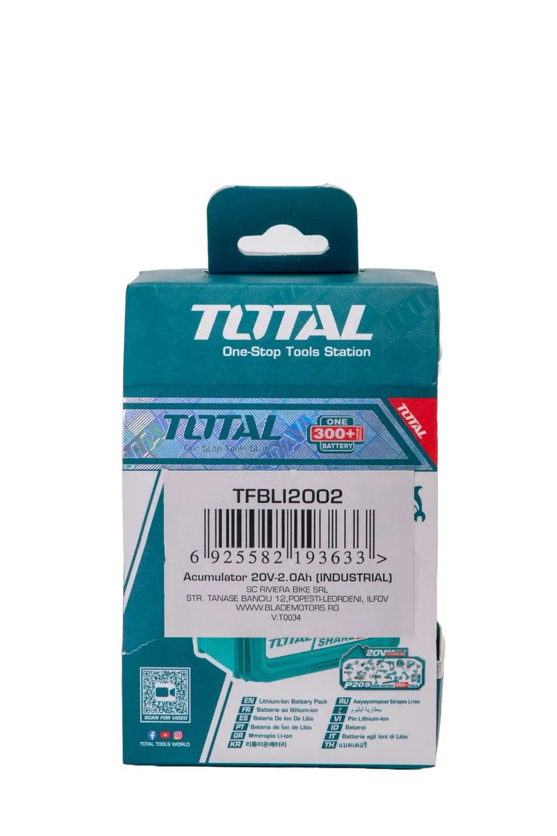 Acumulator TOTAL Industrial 20V, 4.0Ah, Li-Ion
