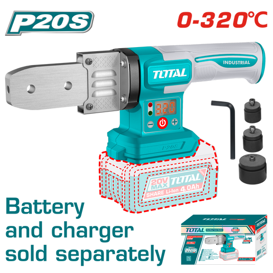 Aparat sudura tevi PPR TOTAL 20V, termofuziune portabila, fara acumulator si incarcator
