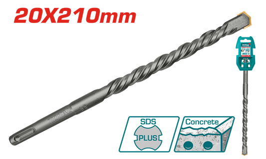 Burghiu SDS Plus Total | 20x210mm | Beton si Zidarie | Varf Carbura