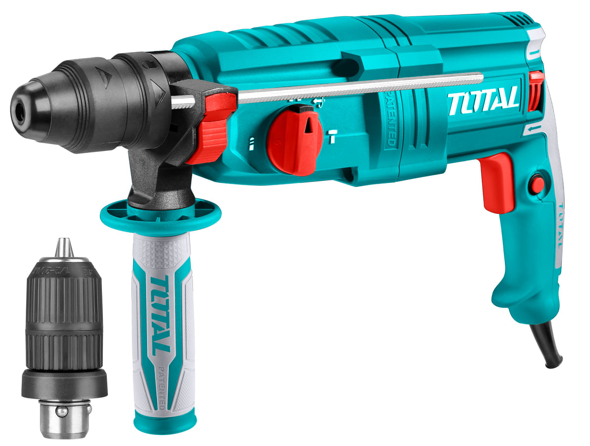 Ciocan rotopercutor profesional TOTAL 800W, 2.5J, SDS+, 26mm, mandrina 13mm