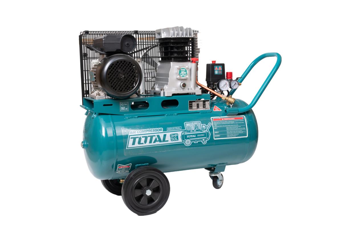 Compresor aer TOTAL Industrial cu ulei 2200W 3CP, rezervor 50L, 8 bar, transmisie curea