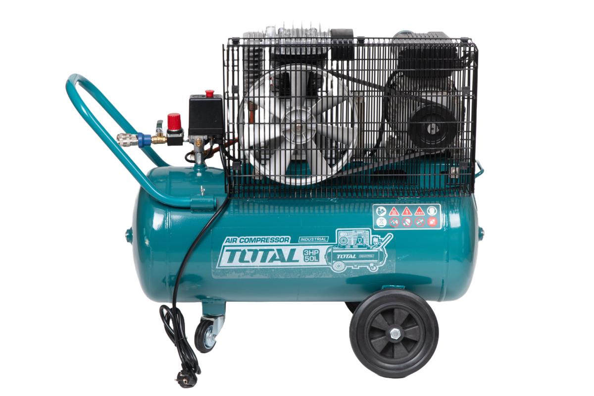 Compresor aer TOTAL Industrial cu ulei 2200W 3CP, rezervor 50L, 8 bar, transmisie curea