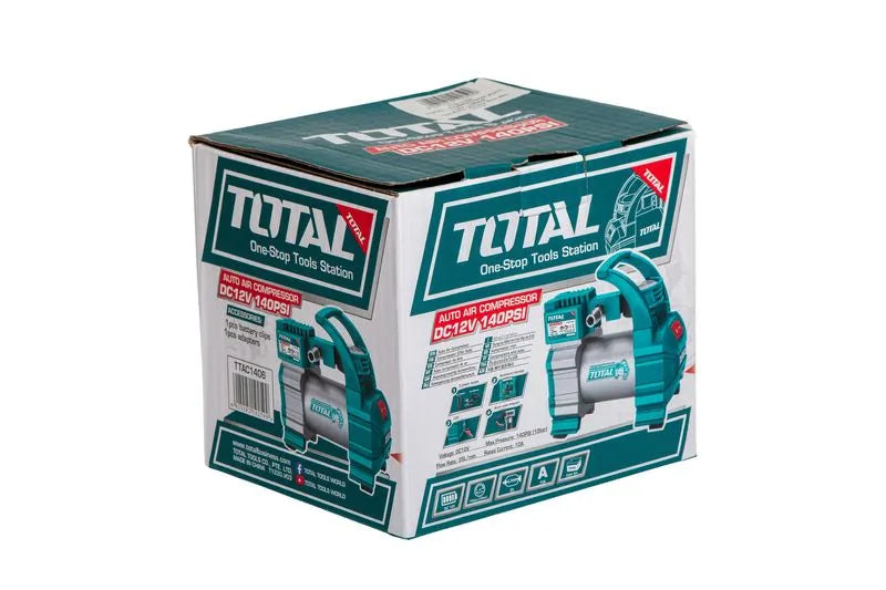 Compresor auto TOTAL 12V pentru anvelope, 10 bar, 35 l/min