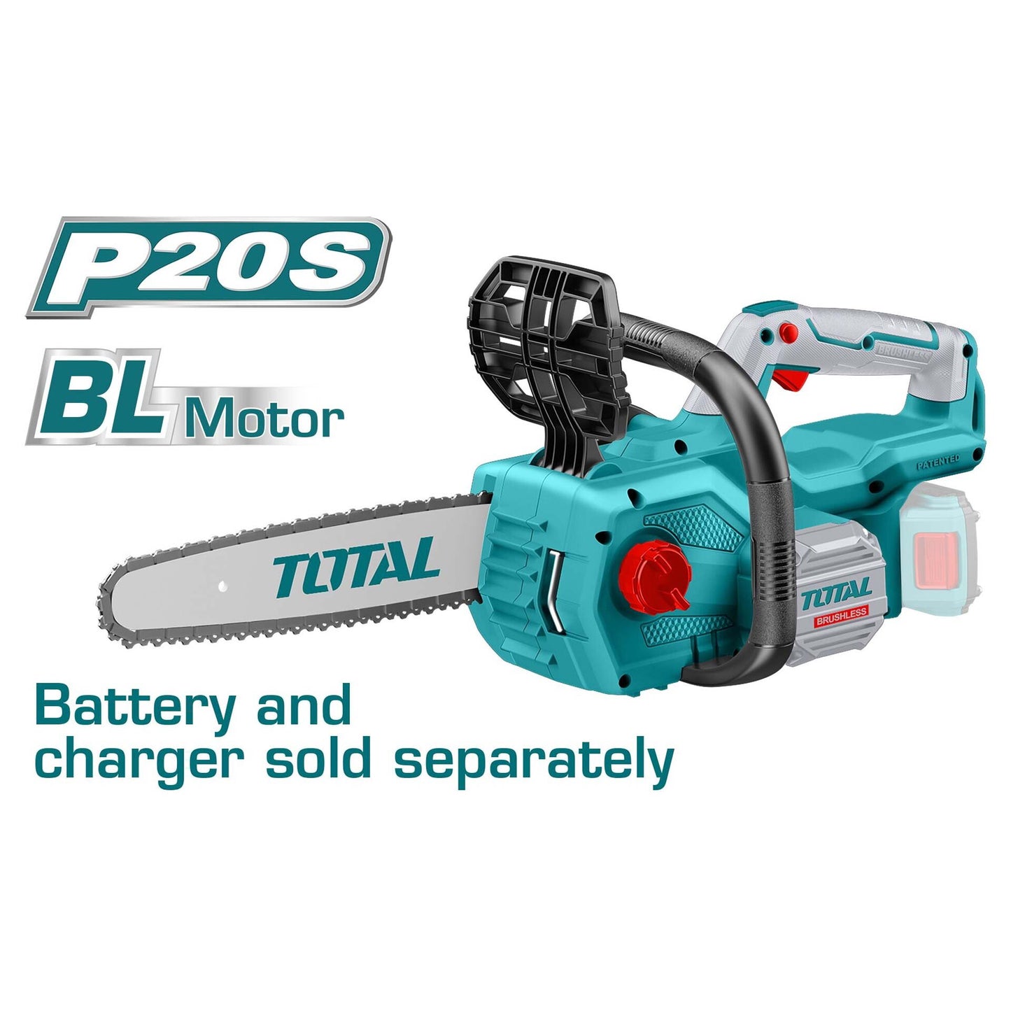 Drujba pe acumulator TOTAL 20V, 12”, motor brushless, 900W, fara acumulator si incarcator