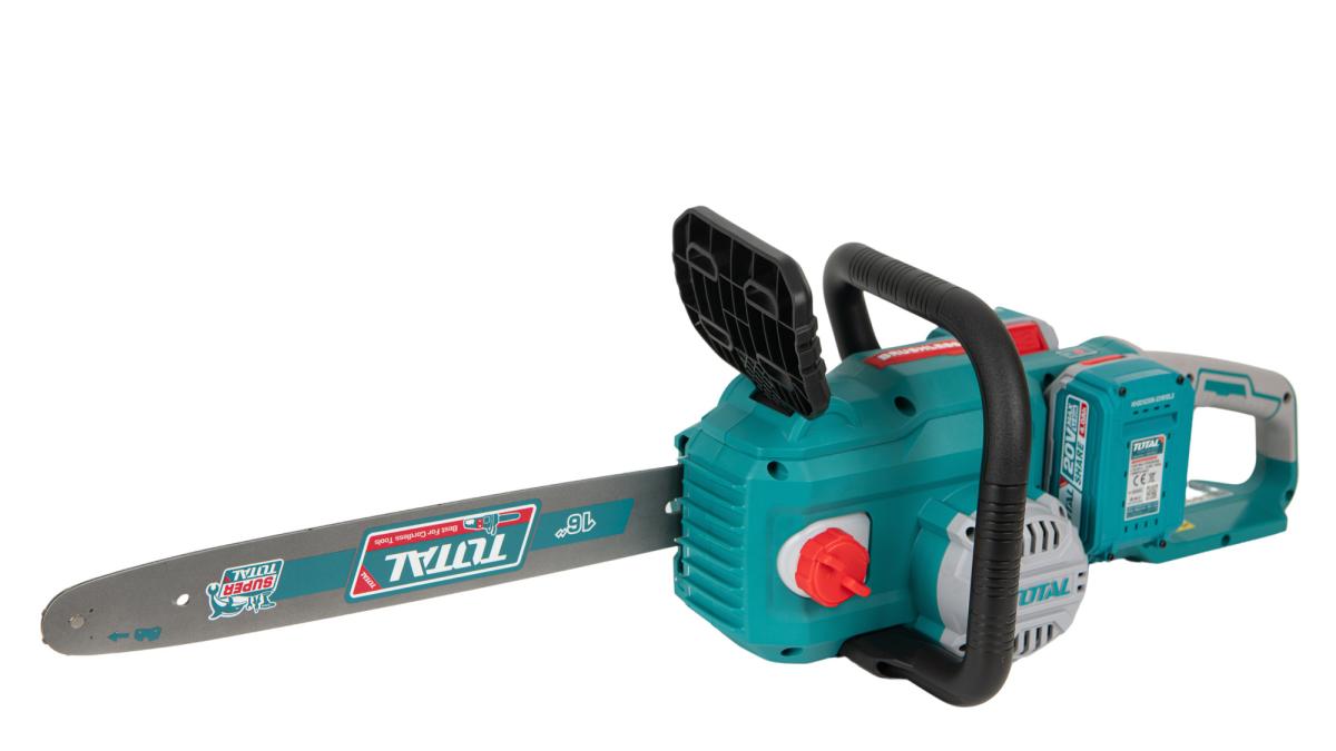 Drujba pe acumulator TOTAL 16”, Li-Ion 40V (20V+20V), lama 40 cm, motor brushless, 2 acumulatori + incarcator inclus