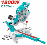 Fierastrau circular stationar TOTAL 1800W 255mm cu sanie glisare 5300RPM