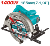 Fierastrau circular TOTAL Industrial 1400 W, disc 185 mm, 4800 rpm