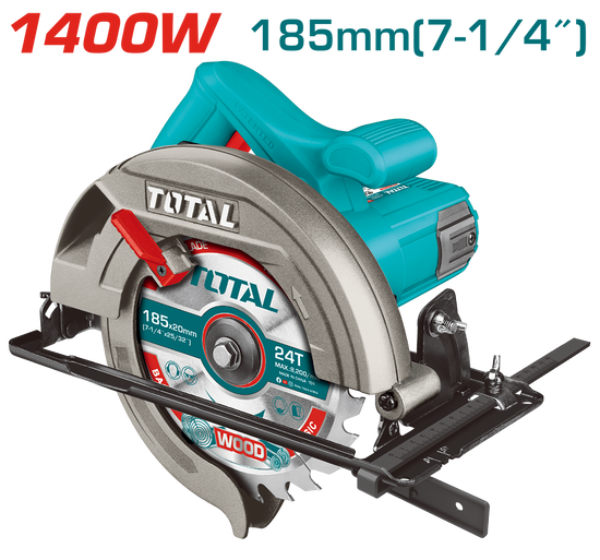 Fierastrau circular TOTAL Industrial 1400 W, disc 185 mm, 4800 rpm