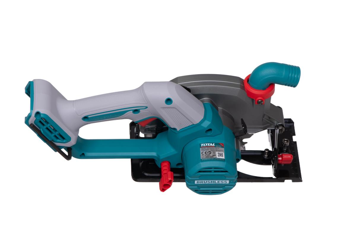 Fierastrau circular TOTAL 20V, disc 140 mm, motor fara perii, fara acumulator si incarcator