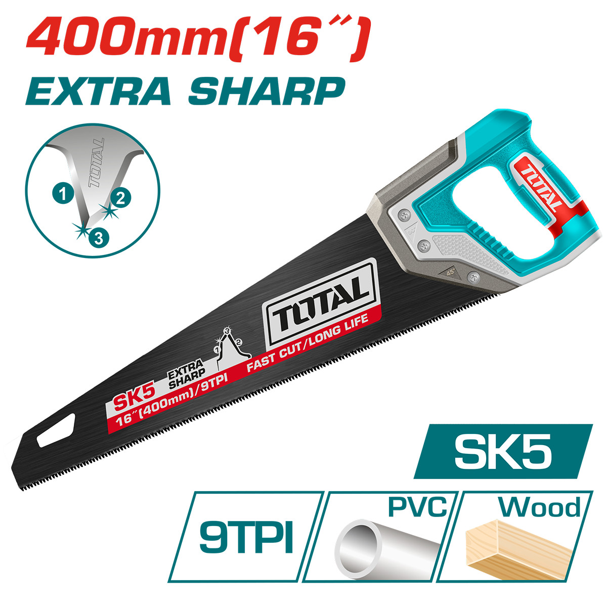 Fierastrau pentru lemn TOTAL Industrial 16” / 400 mm, lama SK5, 9 TPI