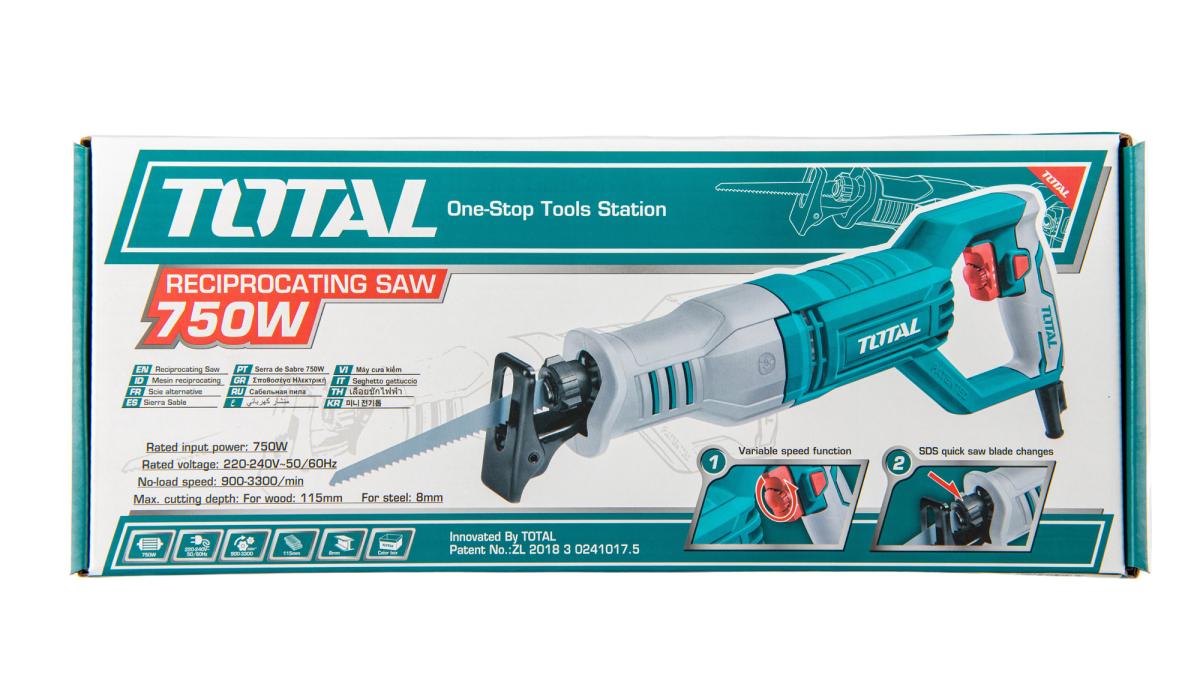 Fierastrau sabie TOTAL 750W 3300rpm taiere 115mm lemn