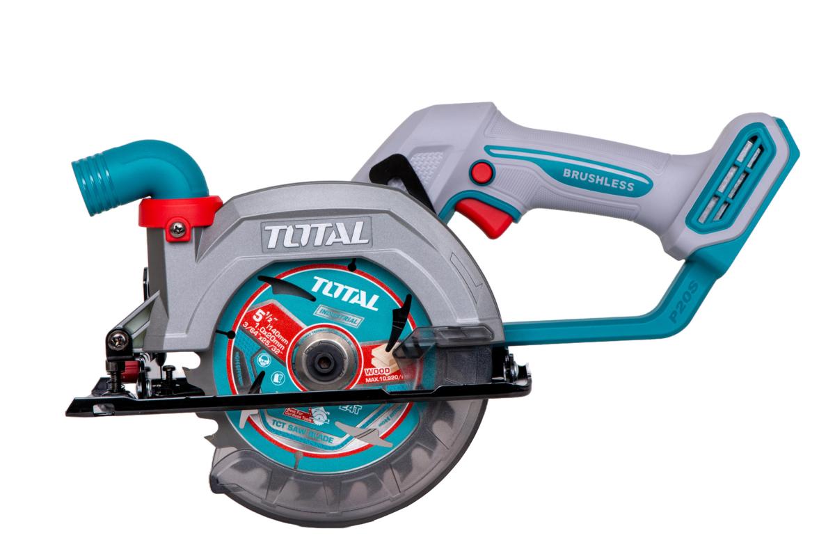 Kit combo TOTAL 20V – fierastrau circular, masina de gaurit cu impact, slefuitor, 2 acumulatori, incarcator