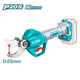 Kit gradinarit TOTAL 20V cu foarfeca electrica de crengi si mini drujba, 2 acumulatori 2.0Ah, incarcator inclus