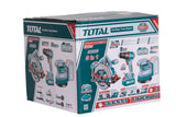 Kit combo TOTAL 20V cu fierastrau circular, masina de gaurit cu impact si slefuitor