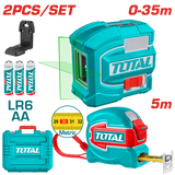 Kit TOTAL nivela laser verde 35 m cu ruleta 5 m