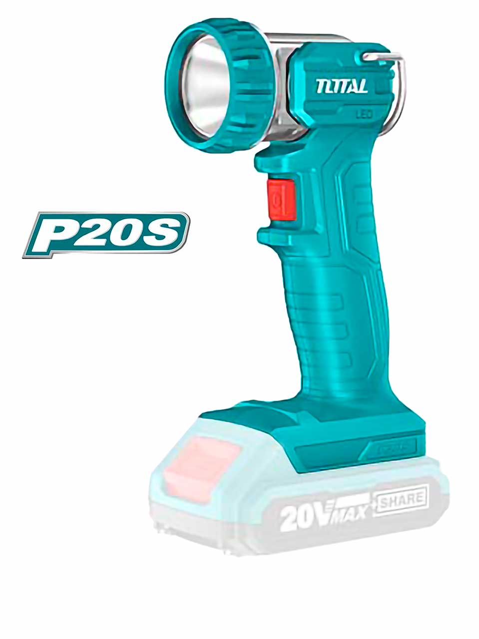 Lampa de lucru TOTAL Industrial 20V, 150 lumeni, fara acumulator si incarcator