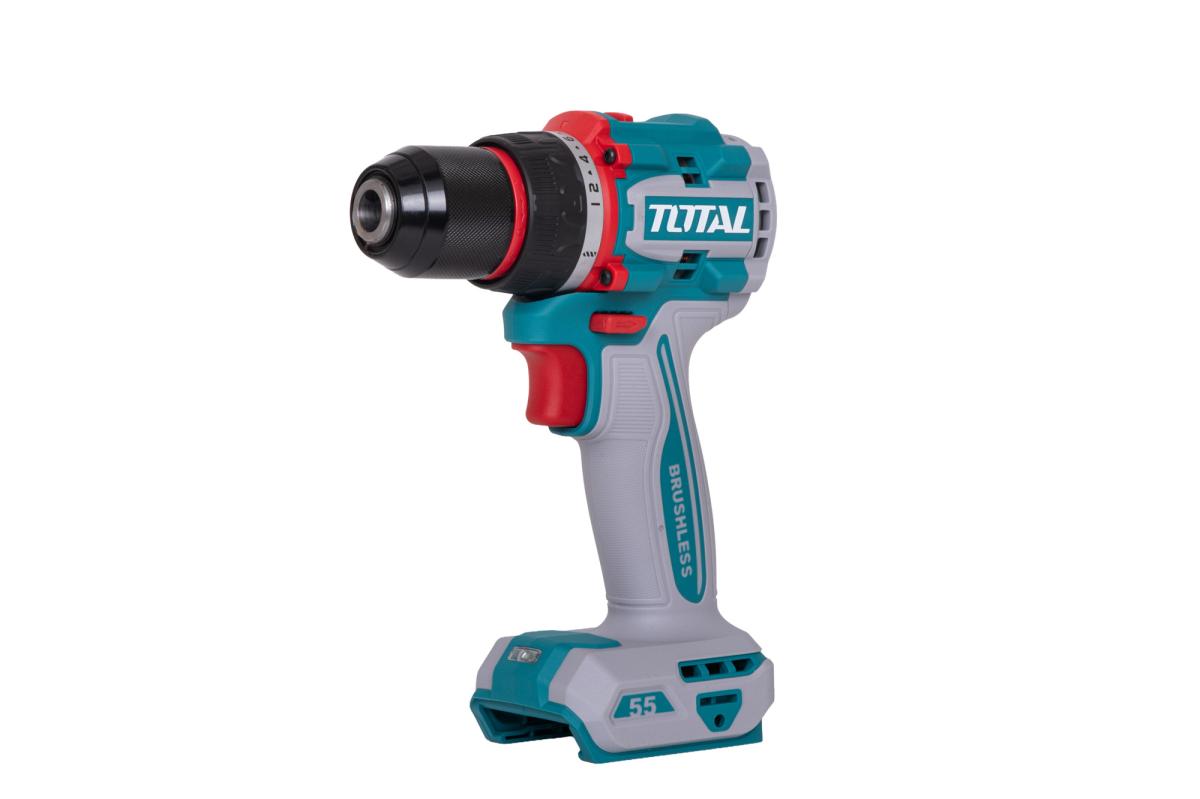 Masina de gaurit TOTAL 20V, 55 Nm, motor fara perii (FARA acumulator si incarcator)