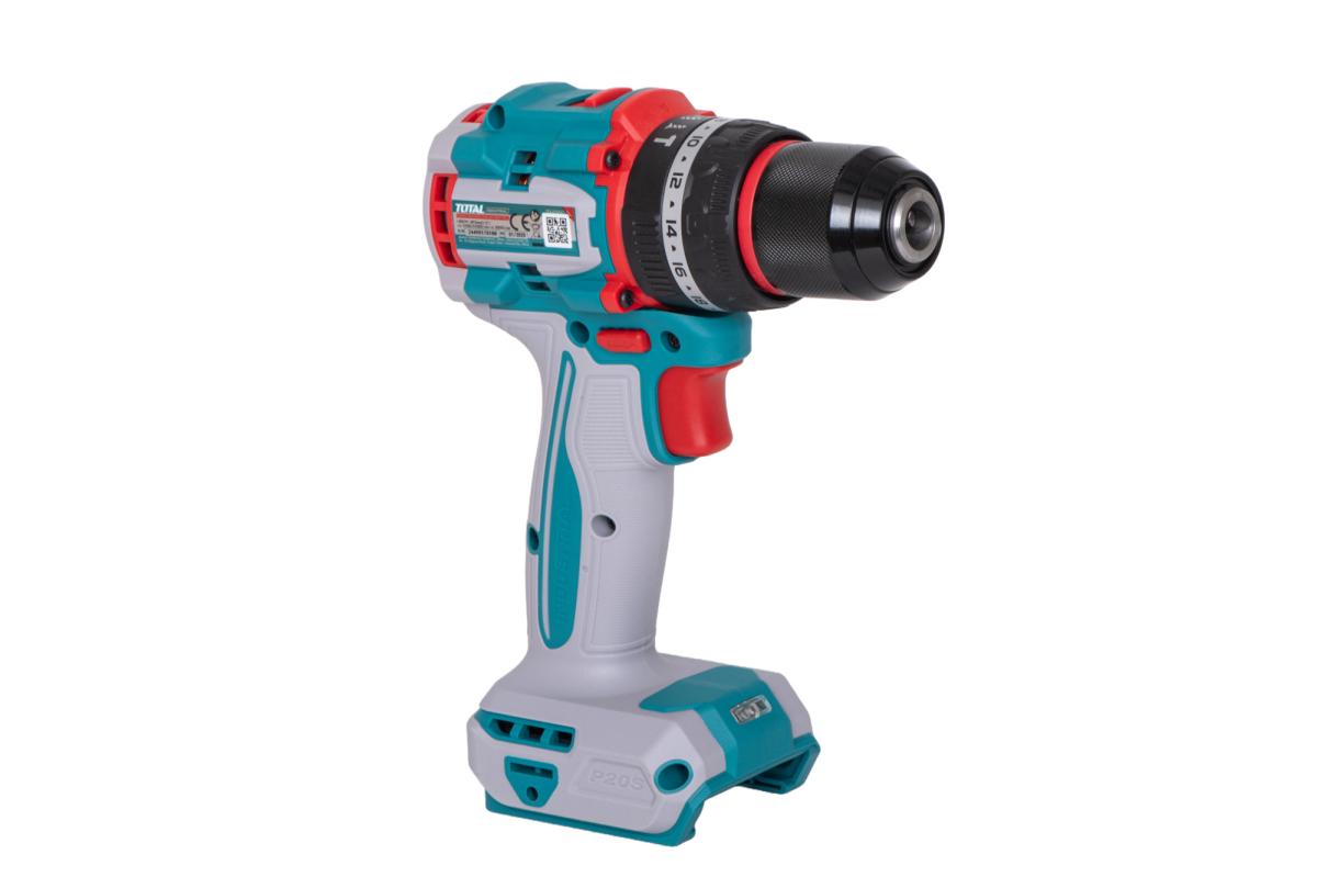 Masina de gaurit cu percutie TOTAL 20V, 66 Nm, motor fara perii (FARA acumulator si incarcator)