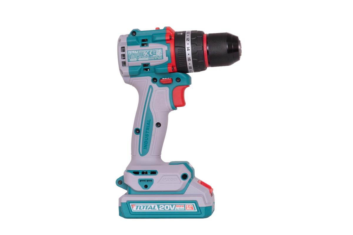 Masina de gaurit cu percutie TOTAL 20V, 55Nm, Brushless, 2 acumulatori 2.0Ah + incarcator