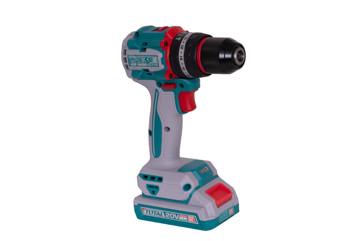 Masina de gaurit cu percutie TOTAL 20V, 55Nm, Brushless, 2 acumulatori 2.0Ah + incarcator