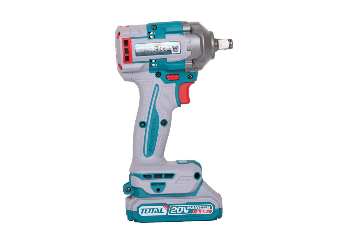 Masina de insurubat cu impact TOTAL 20V, 400 Nm, 1/2”, Brushless (2 acumulatori + incarcator)