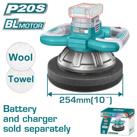 Masina de polisat TOTAL 20V, taler 254 mm, excentric 5 mm, brushless, fara acumulator si incarcator