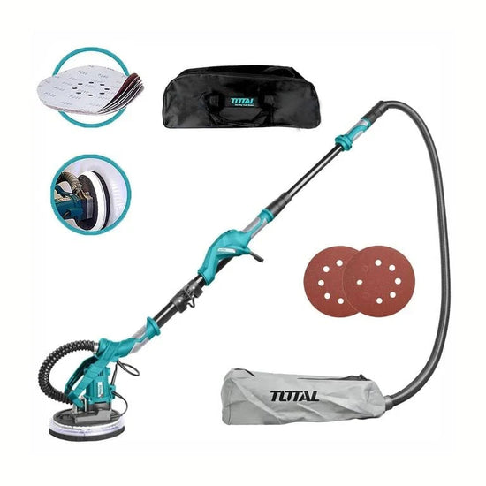 Masina de slefuit pereti si tavane profesionala Total Industrial 1050W, 225 mm, cu aspirator si LED