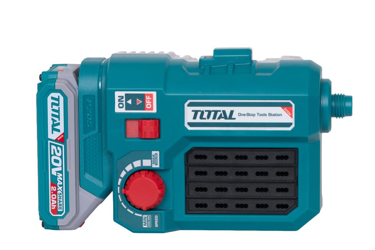 Mini polizor TOTAL 20V, 2.0Ah, viteza variabila, set accesorii (include acumulator si incarcator)
