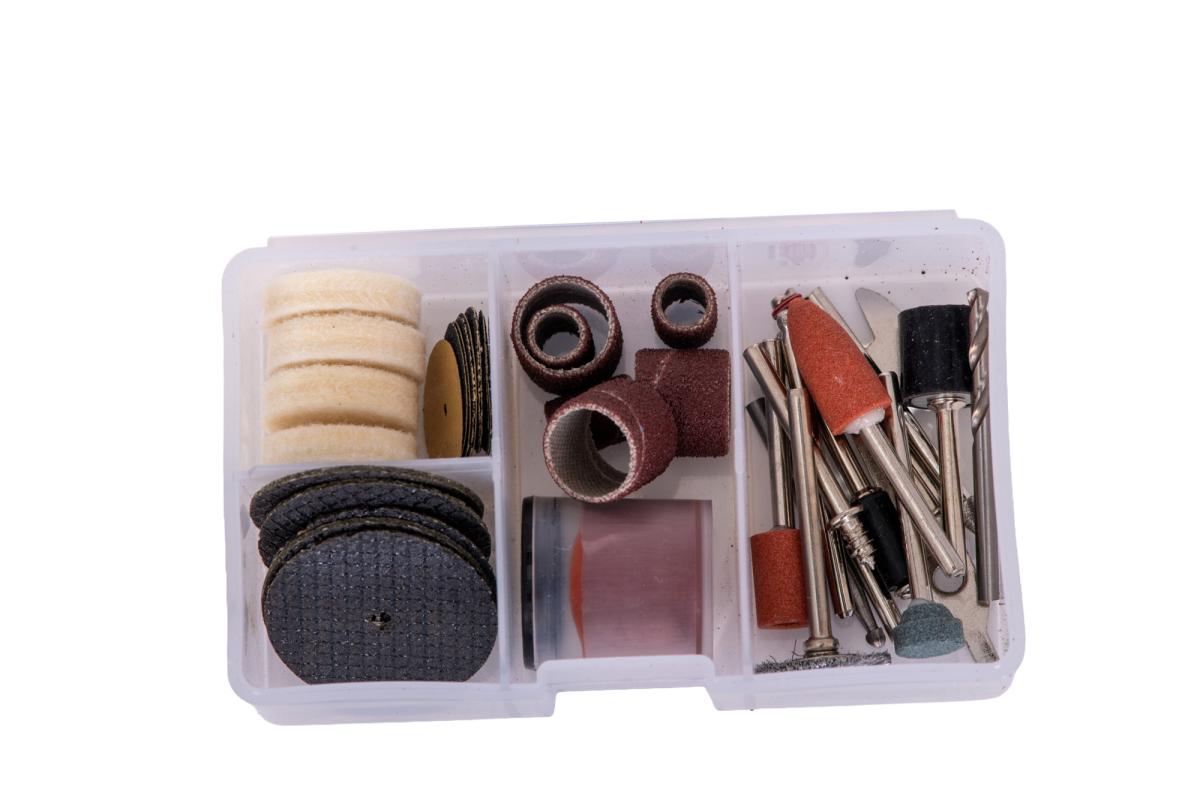Mini polizor TOTAL 20V, 2.0Ah, viteza variabila, set accesorii (include acumulator si incarcator)