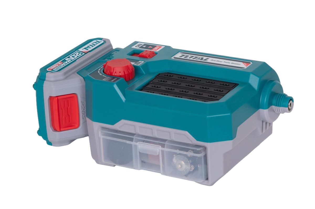 Mini polizor TOTAL 20V, 2.0Ah, viteza variabila, set accesorii (include acumulator si incarcator)