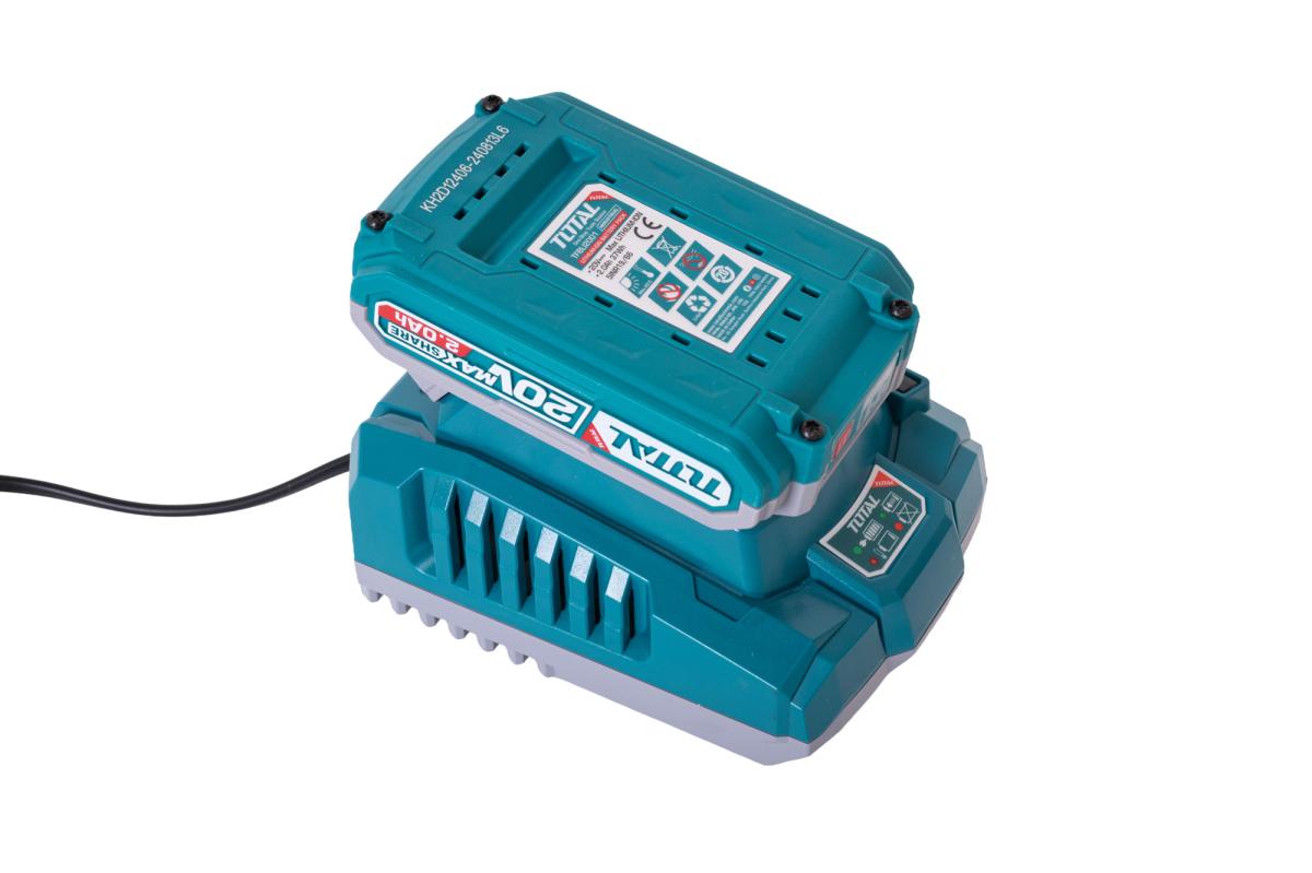 Mini polizor TOTAL 20V, 2.0Ah, viteza variabila, set accesorii (include acumulator si incarcator)