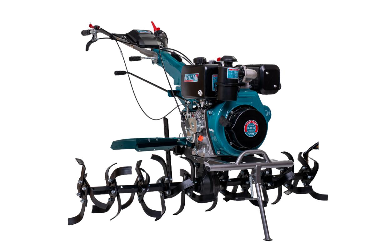 Motocultor Diesel TOTAL 9CP, 6.6kW, cu freze 1350mm si roti transport