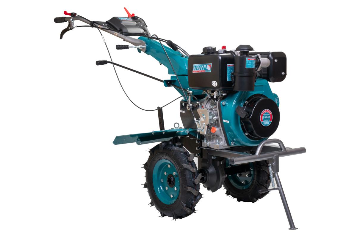 Motocultor Diesel TOTAL 9CP, 6.6kW, cu freze 1350mm si roti transport