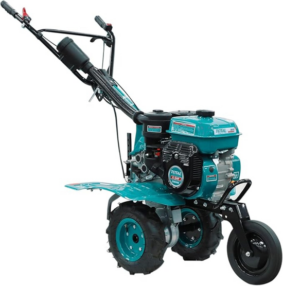 Motocultor pe benzina TOTAL 6.5 CP, latime lucru 90 cm, transmisie pe curea, freze si roti transport