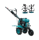 Motocultor pe benzina TOTAL 6.5 CP, latime lucru 90 cm, transmisie pe curea, freze si roti transport