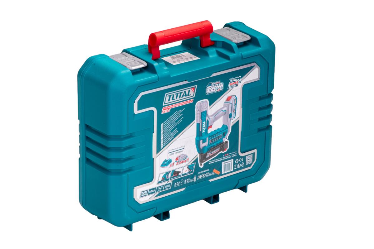 Pistol cuie pentru mobila TOTAL 20V, 10–35 mm, cu acumulator si incarcator