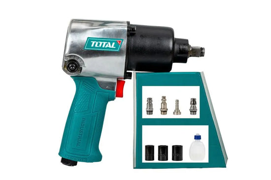 Pistol de impact pneumatic TOTAL 610 Nm, 7000 rpm, cu chei tubulare