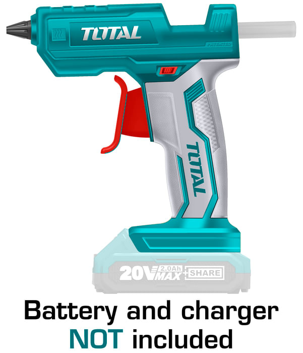 Pistol de lipit TOTAL 20V, pentru baghete silicon, fara acumulator