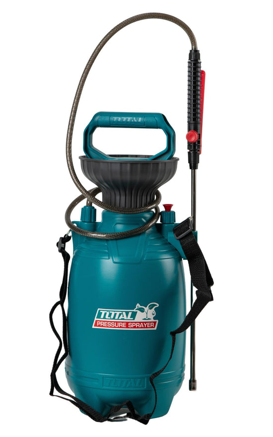 Pulverizator manual TOTAL 8L, 2.5 bar, lance inox si jet reglabil pentru gradina si intretinere