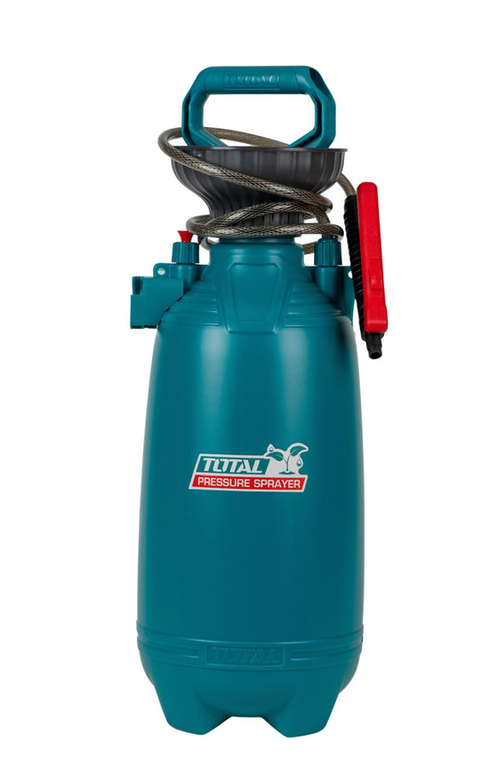Pulverizator manual TOTAL 8L, 2.5 bar, lance inox si jet reglabil pentru gradina si intretinere