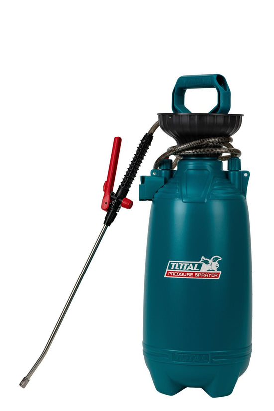 Pulverizator manual TOTAL 8L, 2.5 bar, lance inox si jet reglabil pentru gradina si intretinere